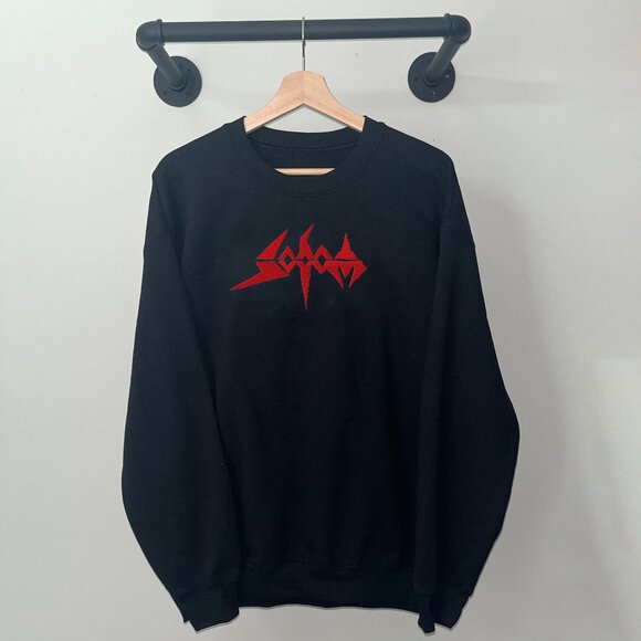 Black Red Sodom Thrash Heavy Metal Rock Band Music Crewneck Sweatshirt - Picture 1 of 2